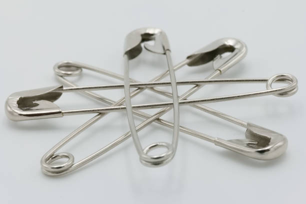 istock safety pins, metal, tailoring, tool, clasp, background, white, craft, pattern, circle, 2206061293