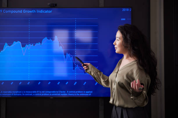 istock A woman presents data on a screen during a business meeting presentation. 2206065919