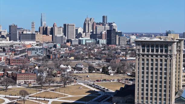 istock Detroit Skyline featuring Michigan Central Station 2206068213