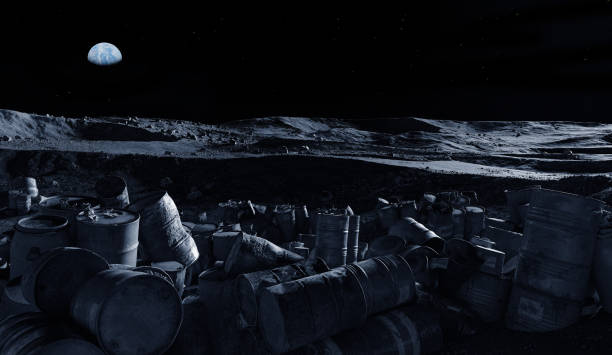istock Lots of garbage on the moon 2206070128