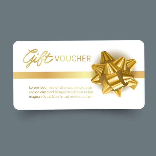 istock Elegant Gift Voucher with Gold Bow and Ribbon 2206075586