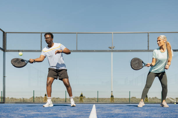 istock Paddle Tennis Players Ready for Action 2206075804