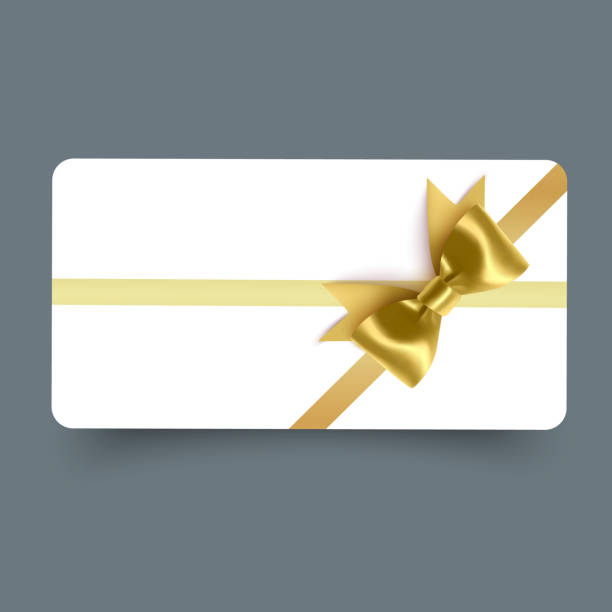 istock Elegant Gift Voucher with Gold Bow and Ribbon 2206075945