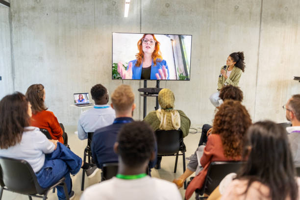istock Interactive video call by a professional during a business conference 2206082362