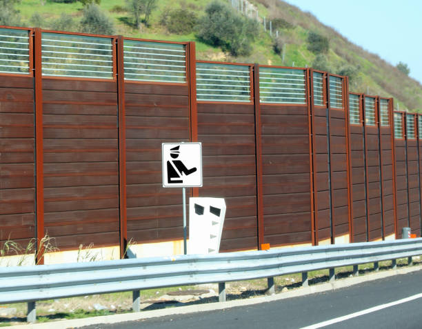 roadside device with the silhouette of a policeman for detecting car speed