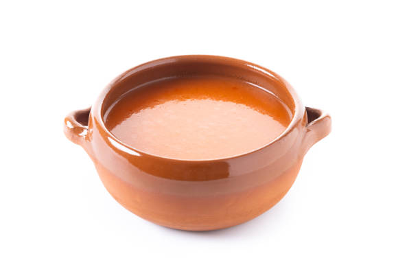 istock Traditional Spanish Gazpacho soup isolated on white background 2206091203