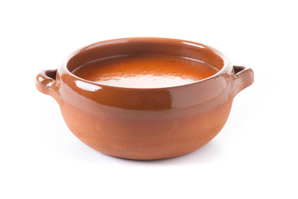 istock Traditional Spanish Gazpacho soup isolated on white background 2206091253