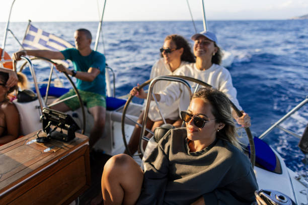 istock Group of friends enjoying sailing 2206094538