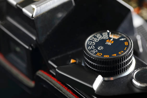 istock Exposure control knob, part of an old SLR camera 2206095898