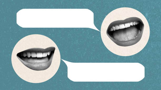 istock Contemporary art collage featuring screaming mouths 2206098094