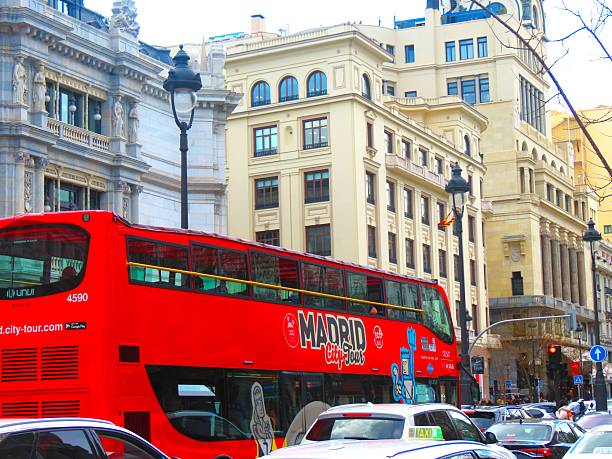 Madrid, Spain -The Hop On Hop Off Tour Bus in Madrid.