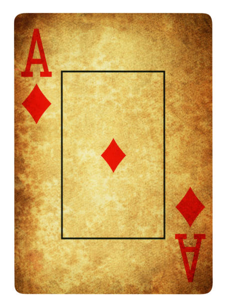 Vintage Ace Of Diamond Isolated (clipping path included)