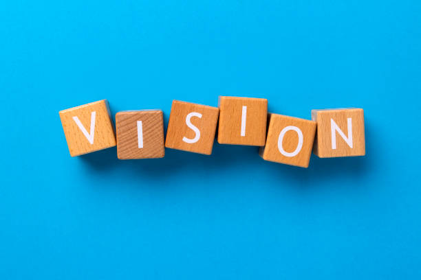 istock Block Words with Vision on a Blue Background 2206114378