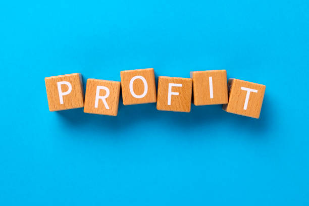 istock Block Words with Profit on a Blue Background 2206114379