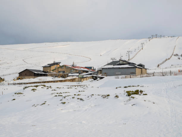 Tourist accommodations on the outskirts of town, Sierra de Gredos, Hoyos del Espino, Avila, Spain