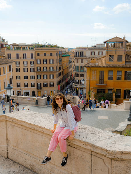 istock Stylish woman exploring Rome during her trip in Italy 2206120066