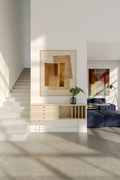 istock Large luxury modern bright interiors Living room mockup illustration 3D rendering image 2206120209