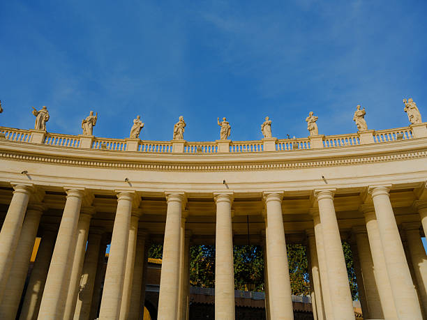 Scenic view of sunlit St Peter square in Rome, Italy