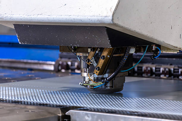 istock sheet metal cutting shop, industrial metal processing, close-up 2206121456