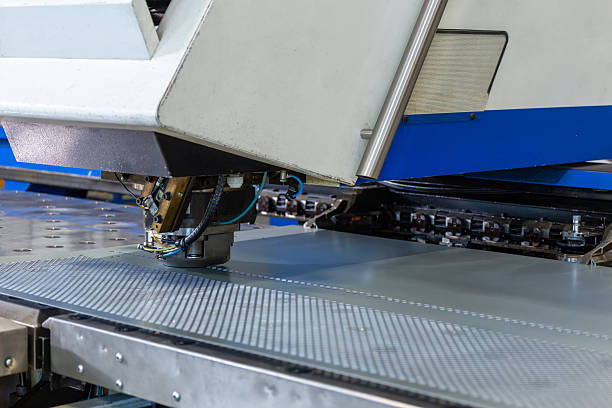 istock sheet metal cutting shop, industrial metal processing, close-up 2206121491