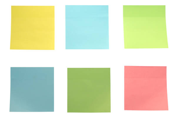 istock Colorful sticky notes arranged on white background. Isolated 2206123453