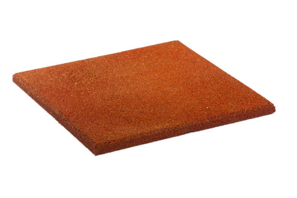 istock Sturdy Brick Red Colored Rubber Surface Tile for Various Applications in Home, Gym or Outdoor Environments for Safety and Comfort while Exercising or Playing Games 2206128984