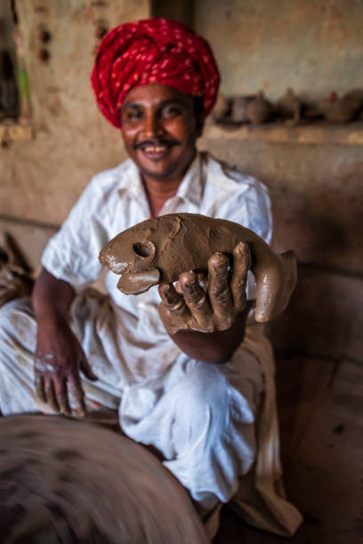 Metal made ganesha statue stock photo