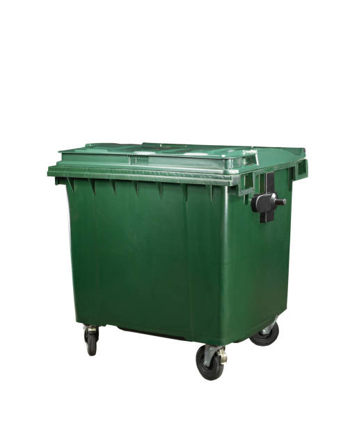istock Large Green Waste Container on Wheels for Efficient Household or Commercial Waste Management and Recycling Solutions with Secure Lid to Prevent Unwanted Access and Spillage 2206129660