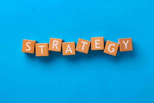 Block Words with Strategy on a Blue Background