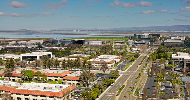 istock Drone View Over Office Parks Towards San Francisco Bay in Santa Clara, CA 2206133087