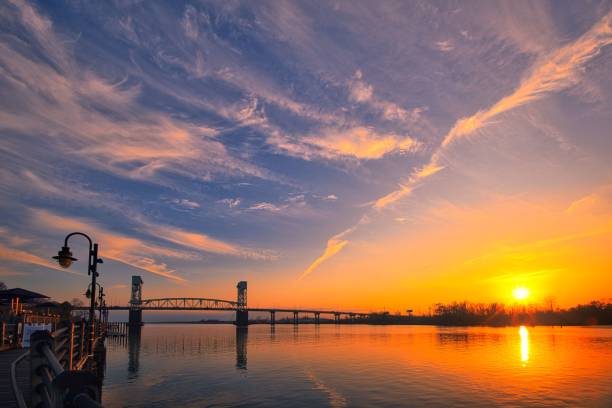 istock Cape Fear Memorial Bridge Epic Sunset 2206137671