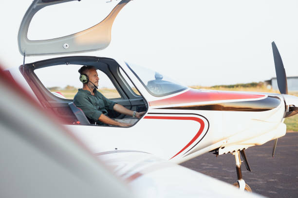 istock Inside the jet, the pilot is readying the plane for flight 2206138428