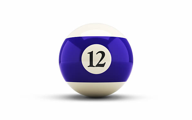 istock Number 12 Purple Billiard Ball, Object  + Shadow Clipping Path 2206143412