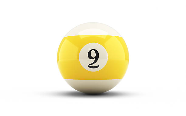istock Number 9 Yellow Billiard Ball, Object  + Shadow Clipping Path 2206143428