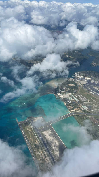 istock View of Honolulu Hawaii from airplane 2206143571