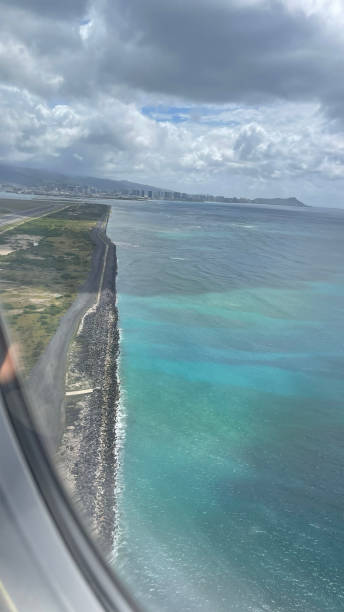 istock View of Honolulu Hawaii from airplane 2206143585