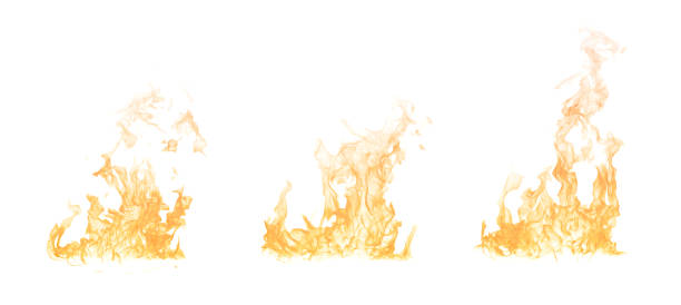 istock white background fire, flames with torches, and textures with splitting power effect, can grill red, burning with burning smoke and sparks in barbecue grill fire 2206146636