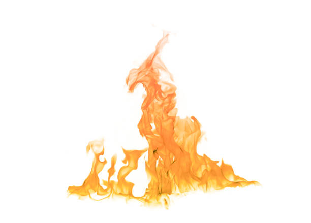 istock white background fire, flames with torches, and textures with splitting power effect, can grill red, burning with burning smoke and sparks in barbecue grill fire 2206146639