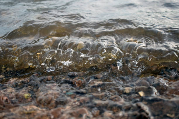 Sea wave Overhead view of beach waves