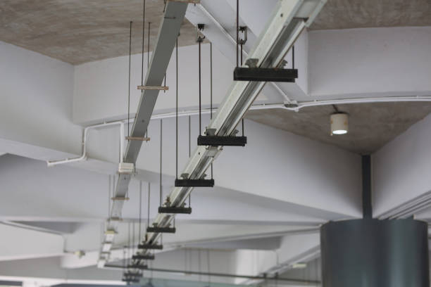 istock Electrical system and CCTV cameras, fire pipes are installed under the building ceiling. 2206153554
