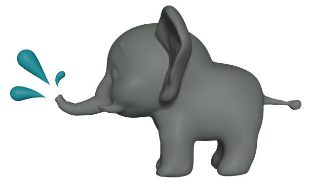 istock Funny spitting baby elephant 2206160577
