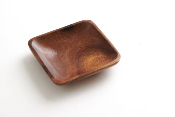 istock Polished Square Wooden Bowl on White Background 2206162627