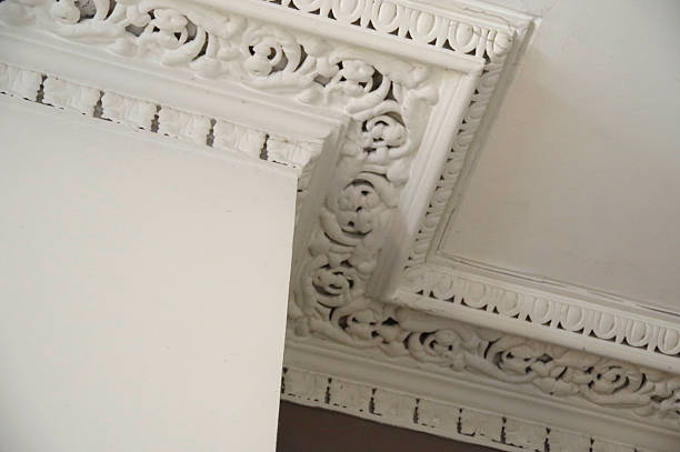 istock Intricate Georgian White Ornamental Plasterwork Ceiling Detail 2206163994