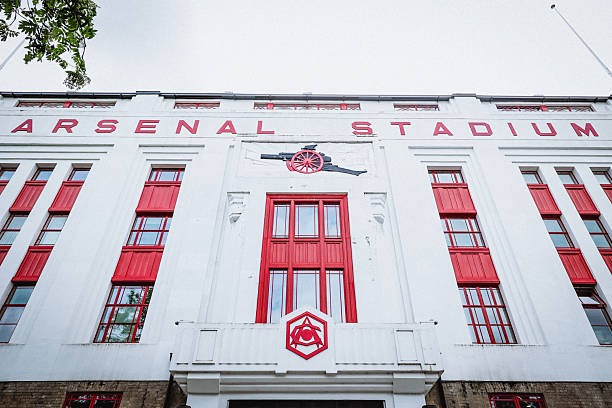 London, United Kingdom - 3 September 2017: View of the front entrance of the Arsenal Emirates Football Stadium.