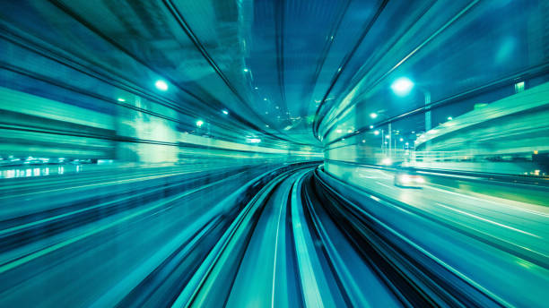 istock Tokyo Japan Odaiba Speeding Elevated Train Motion Blur Abstract 2206165134