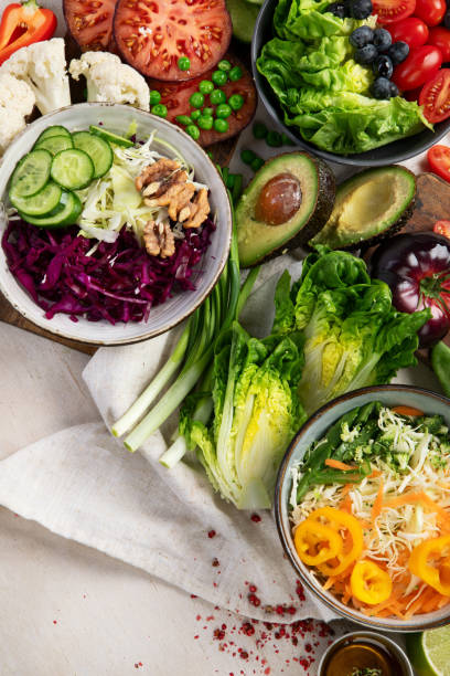 istock Table full with organic vegetables for making salad. 2206165513
