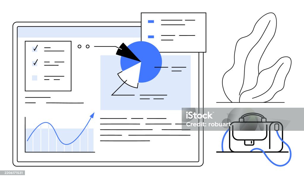 Data Analytics Dashboard With Pie Chart Line Graph And Task Checklist ...