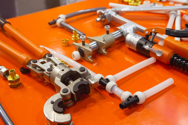 Hand tools for water pipes and master consultant PEX-AL-PEX. Plumbing industry