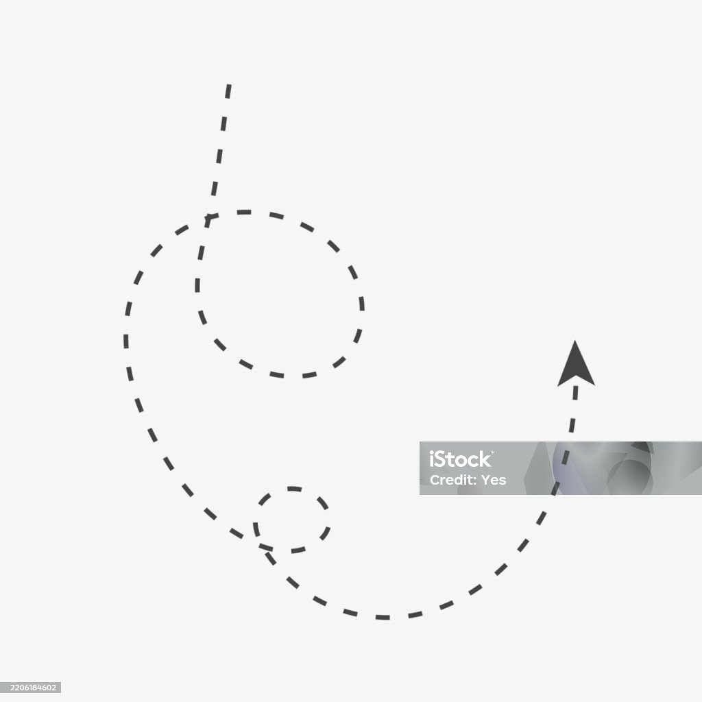 Dashed Arrow Up Changing Direction Stock Illustration - Download Image ...