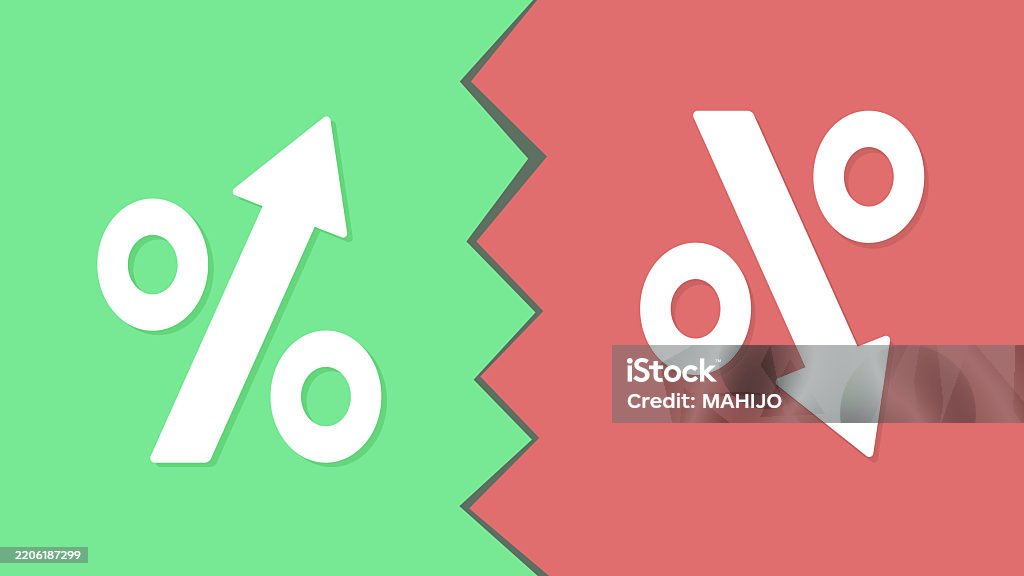 Percentages Rising Percentage Increase And Decrease Background Stock Illustration ...